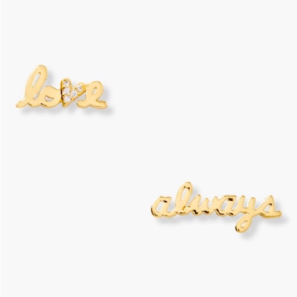 NWT♠️ don’t want to miss! ♠️kate Spade Say Yes “Love Always” stud earrings - Picture 1 of 4
